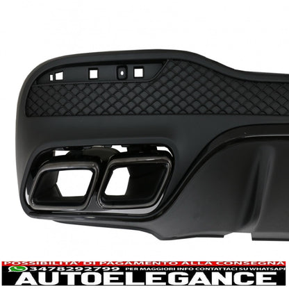 diffusore posteriore con terminali di scarico adatto per mercedes gle w166 suv sport line (2015-2018) pacchetto notturno