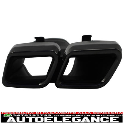 Rear Diffuser and Exhaust Tips Suitable for Mercedes C Class W205 S205 (2014-2018) C63 Design Black Package Only for Standard Bumper 