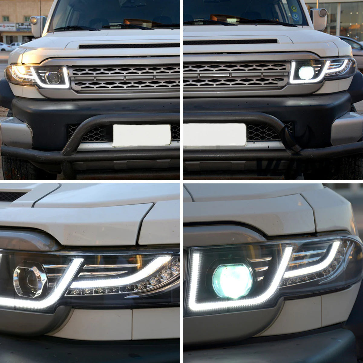 Fari a LED per Toyota Fj Cruiser con griglia 2007-2015 con indicatori sequenziali (lampadine non incluse)