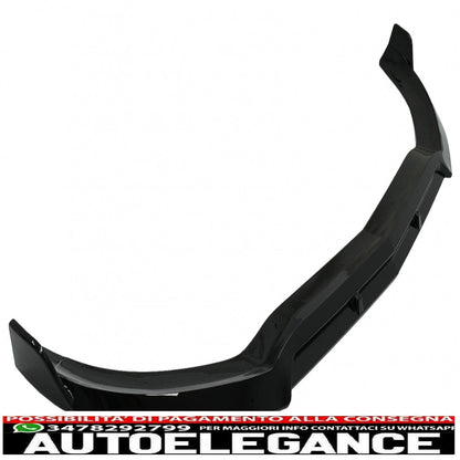 Front bumper lip suitable for mercedes c class w205 sedan s205 t-modell a205 cabriolet c205 coupe (2014-2019) sport line piano black