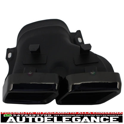 diffusore paraurti posteriore adatto per mercedes classe c w205 s205 (2014-2020) design c63 con terminali di scarico neri solo per pacchetto sportivo