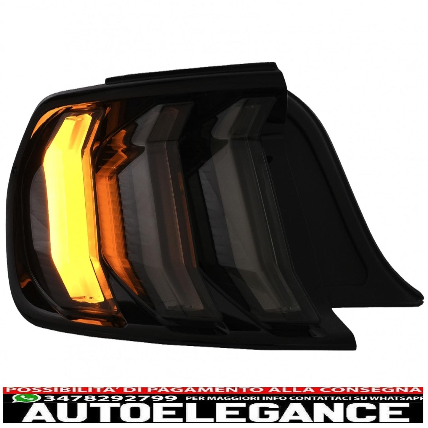 fanali posteriori full led adatti per ford mustang vi s550 (2015-2019) fumé con indicatori di direzione sequenziali dinamici