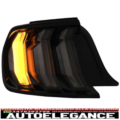 fanali posteriori full led adatti per ford mustang vi s550 (2015-2019) fumé con indicatori di direzione sequenziali dinamici