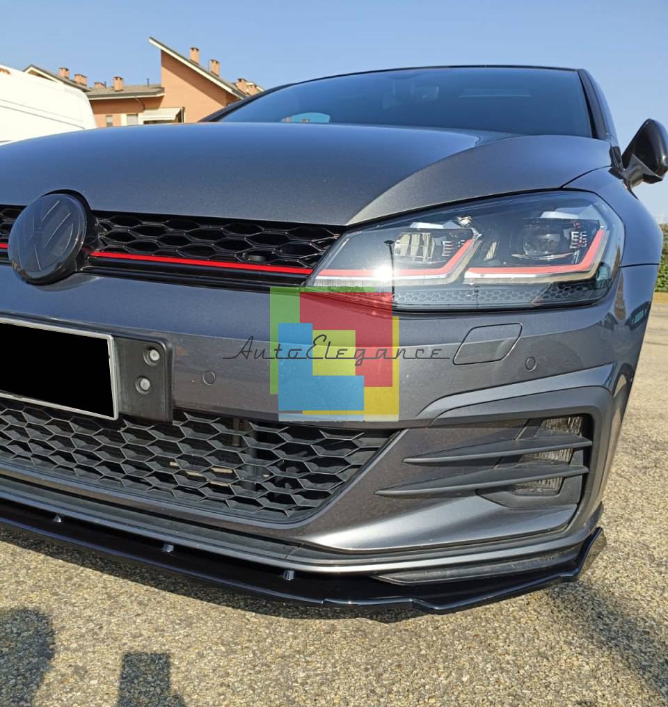 SPLITTER 3 PZ ADATTO PER VW GOLF 7 GOLF 7.5 GTI GTD RLINE NERO LUCIDO