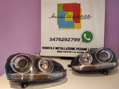 FARI ANTERIORI ADATTI PER VW GOLF 5 LOOK GTI DESIGN SPORTIVO