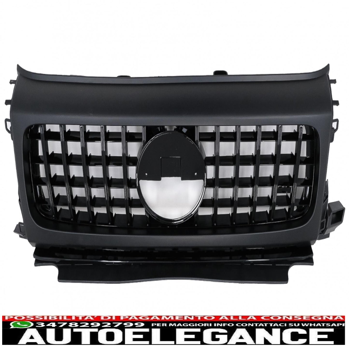 griglia anteriore con coperture fari adatta per mercedes classe g w464 w463a & g63 amg (06.2018-up) gt-r design panamericana nero pianoforte