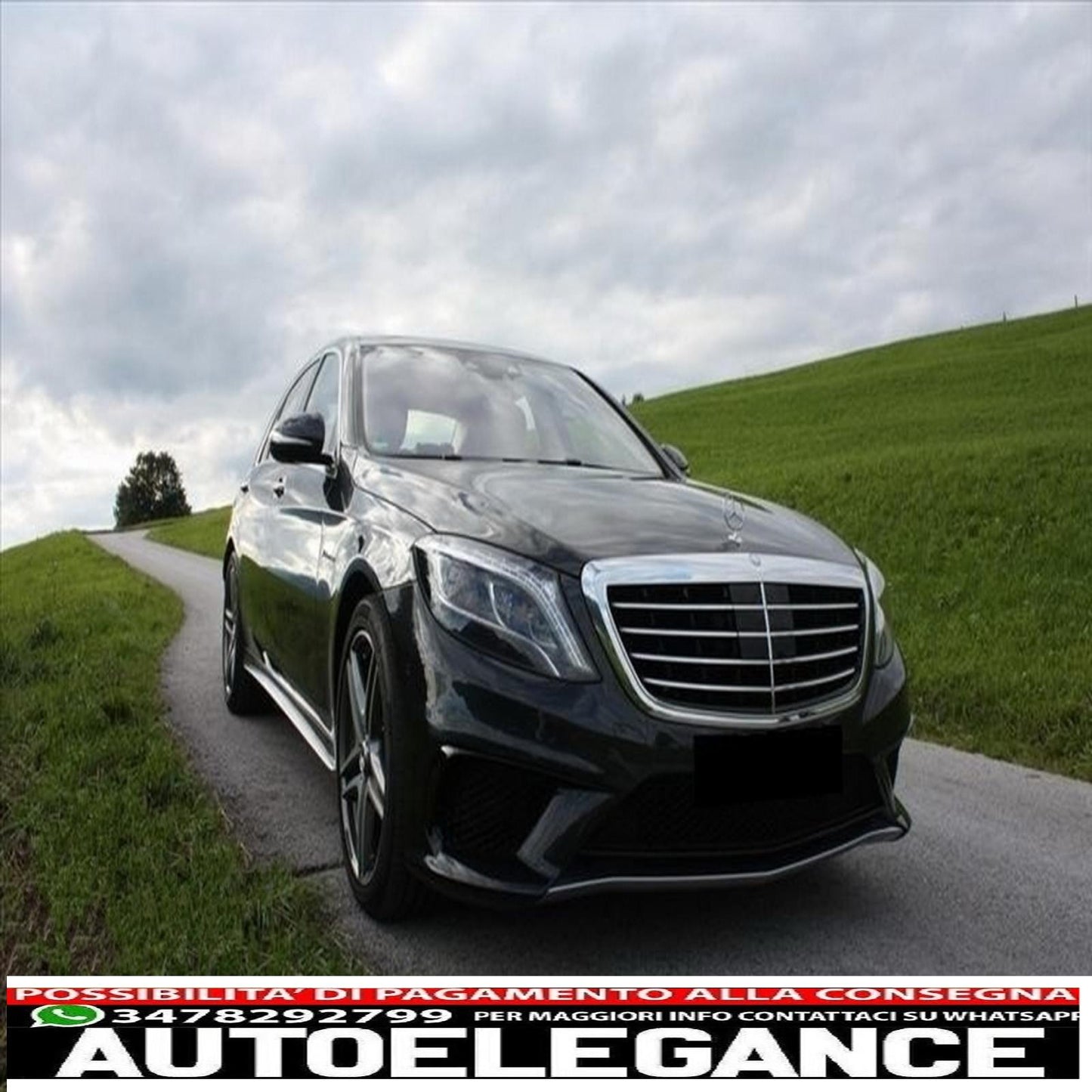 Front bumper lower center grille suitable for mercedes s class w222 (2013-2017) s63 piano black design 