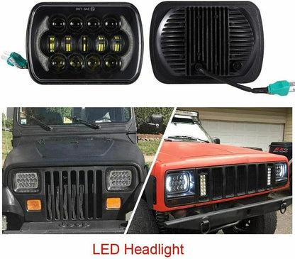 COPPIA FARI PER JEEP WRANGLER YJ FANALI ANTERIORE FULL LED DIURNE DRL 0165 AUTOELEGANCERICAMBI