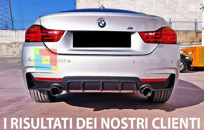 SPOILER POSTERIORE PER PARAURTI M DIFFUSORE BMW SERIE 4 F32 F33 F36 NERO LUCIDO