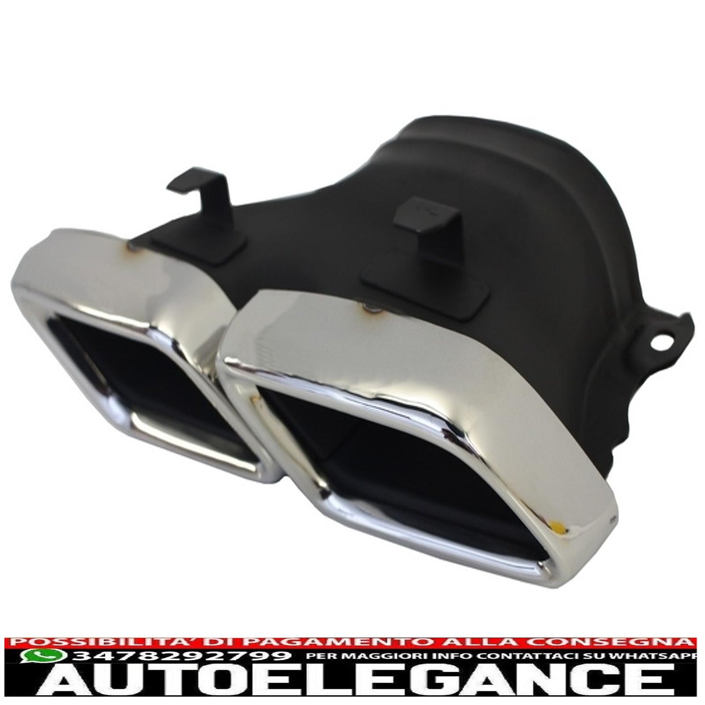 pacchetto diffusore posteriore con terminali di scarico adatto per mercedes classe c w205 s205 standard (2014-2018) design c63