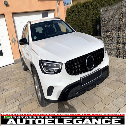 griglia anteriore centrale adatta per mercedes glc x253 c253 facelift (2020 in poi) design standard e fuoristrada gtr panamericana tutto nero