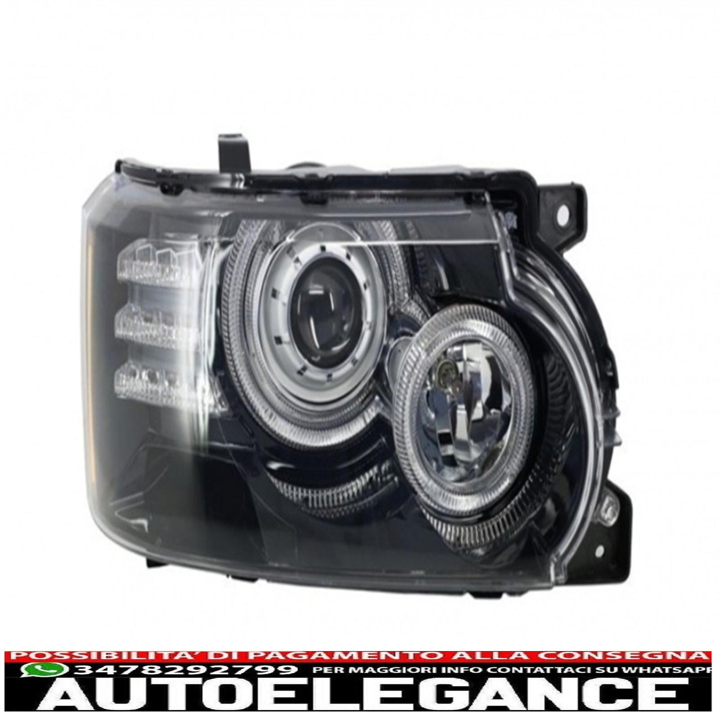 Headlights with support brackets and central grille suitable for land rover vogue l322 (2002-2009) facelift design