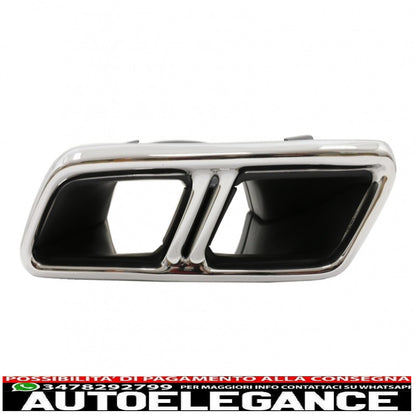 diffusore d'aria paraurti posteriore nero con terminali di scarico cromati adatto per mercedes classe e w213 sport line (2016-2019) design e63s
