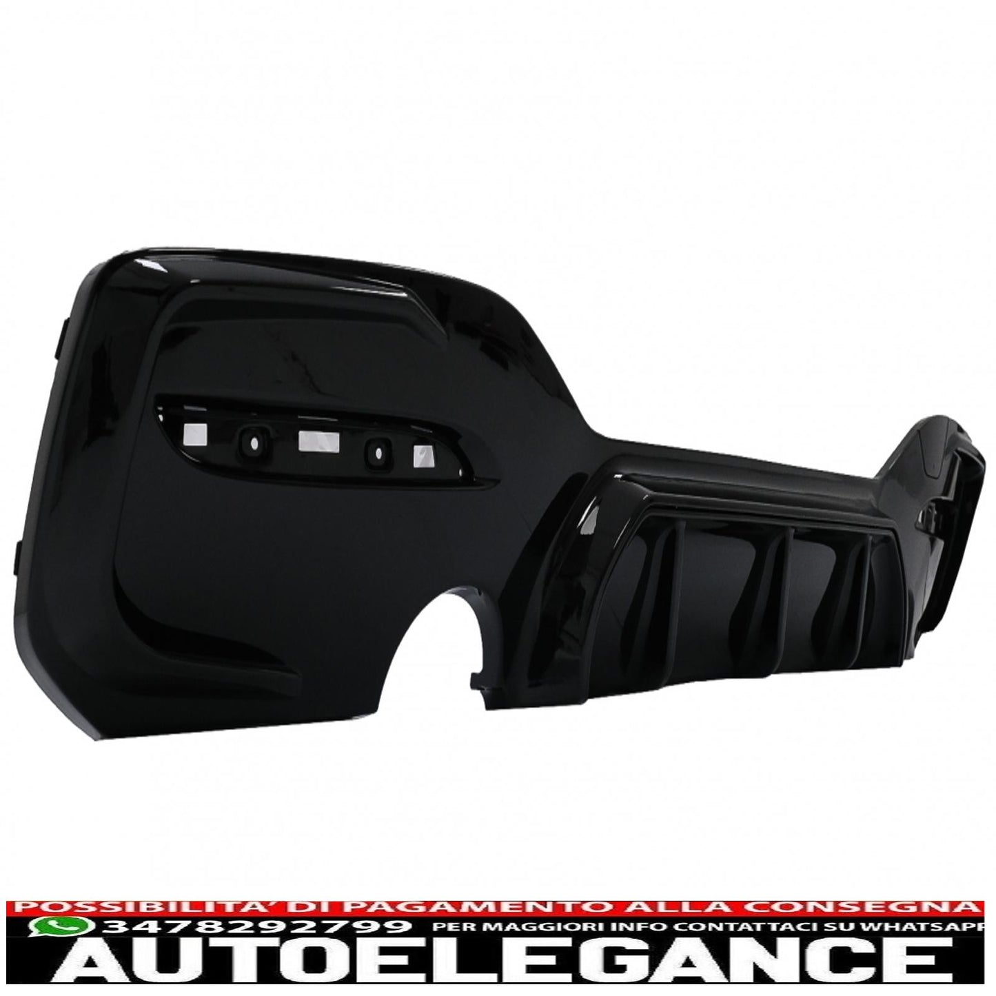 spoiler paraurti posteriore mantovana diffusore doppia uscita singola adatto per bmw serie 1 f20 f21 lci (2015-2019) nero pianoforte