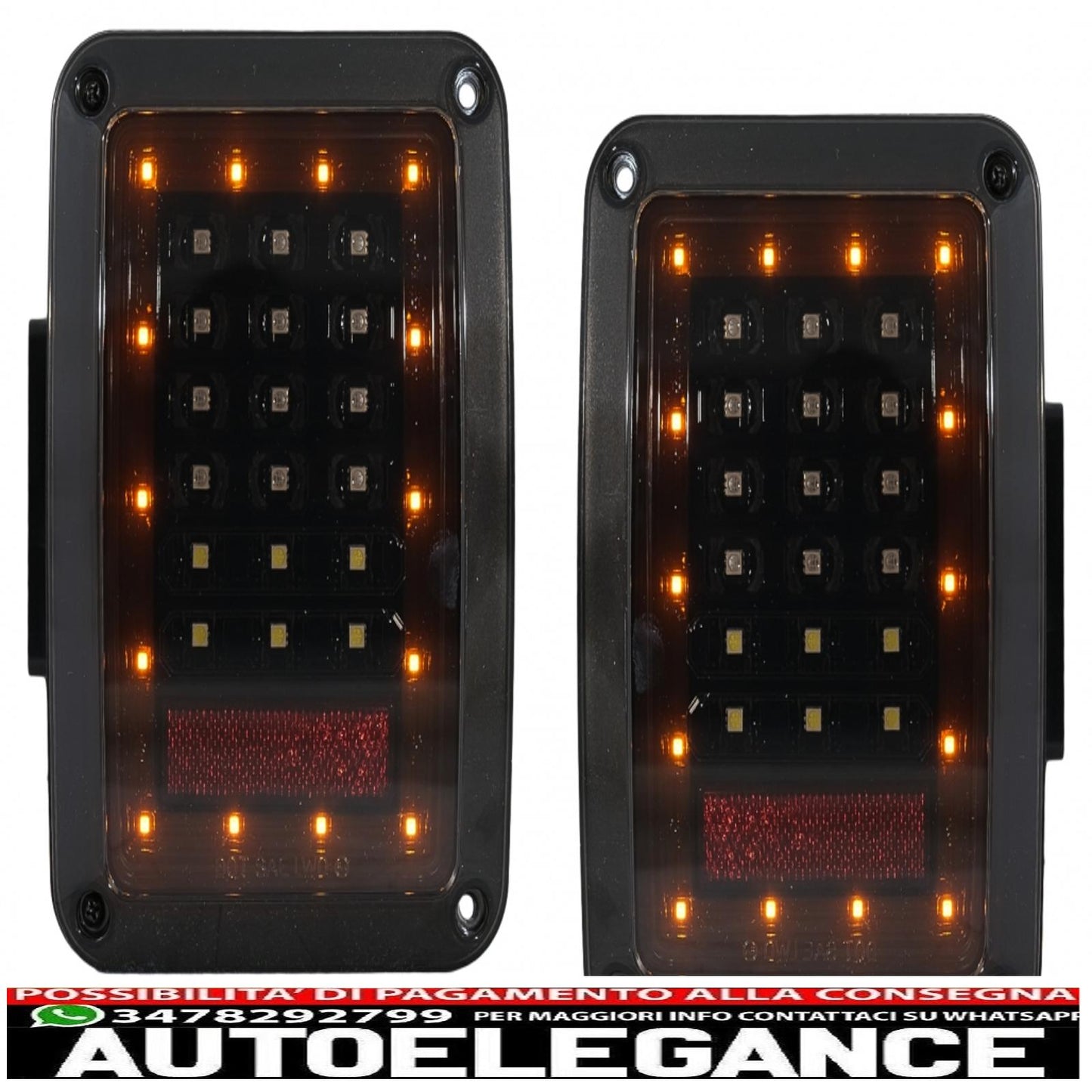 Fanali posteriori full led adatti per jeep wrangler jk (2007-2017) fumé