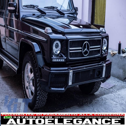 front grille suitable for mercedes g class w463 (1990-2012) g65 piano design black chrome frame