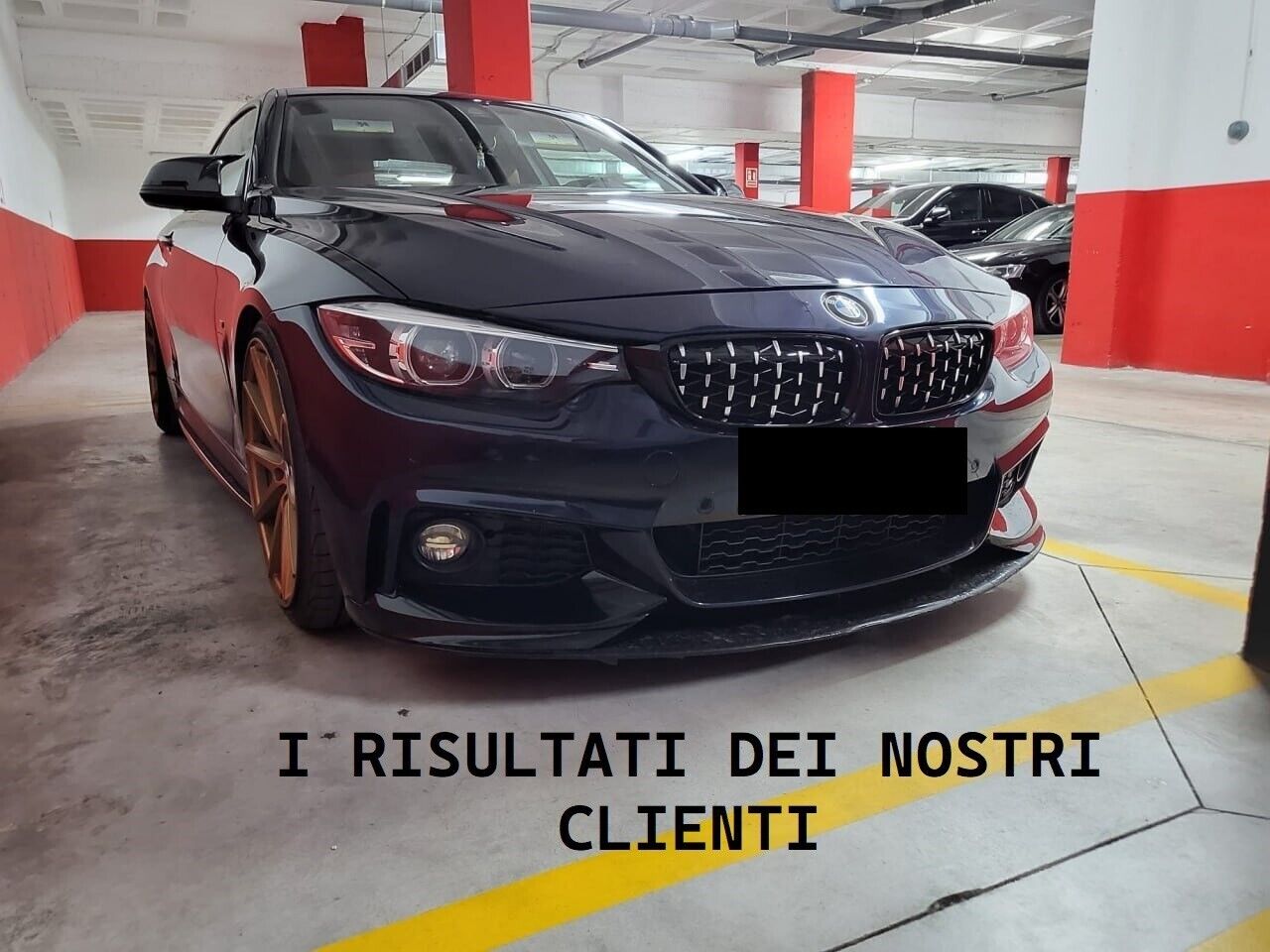 FRONT SPLITTER SUITABLE FOR BMW 4 SERIES F32 F33 F36 GLOSSY BLACK SPOILER