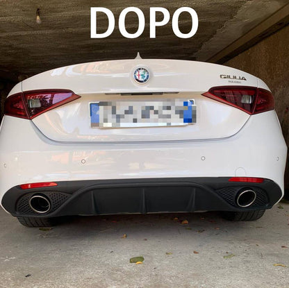 DIFFUSORE ADATTO PER ALFA ROMEO GIULIA LOOK VELOCE OPACO + TERMINALI CROMATI