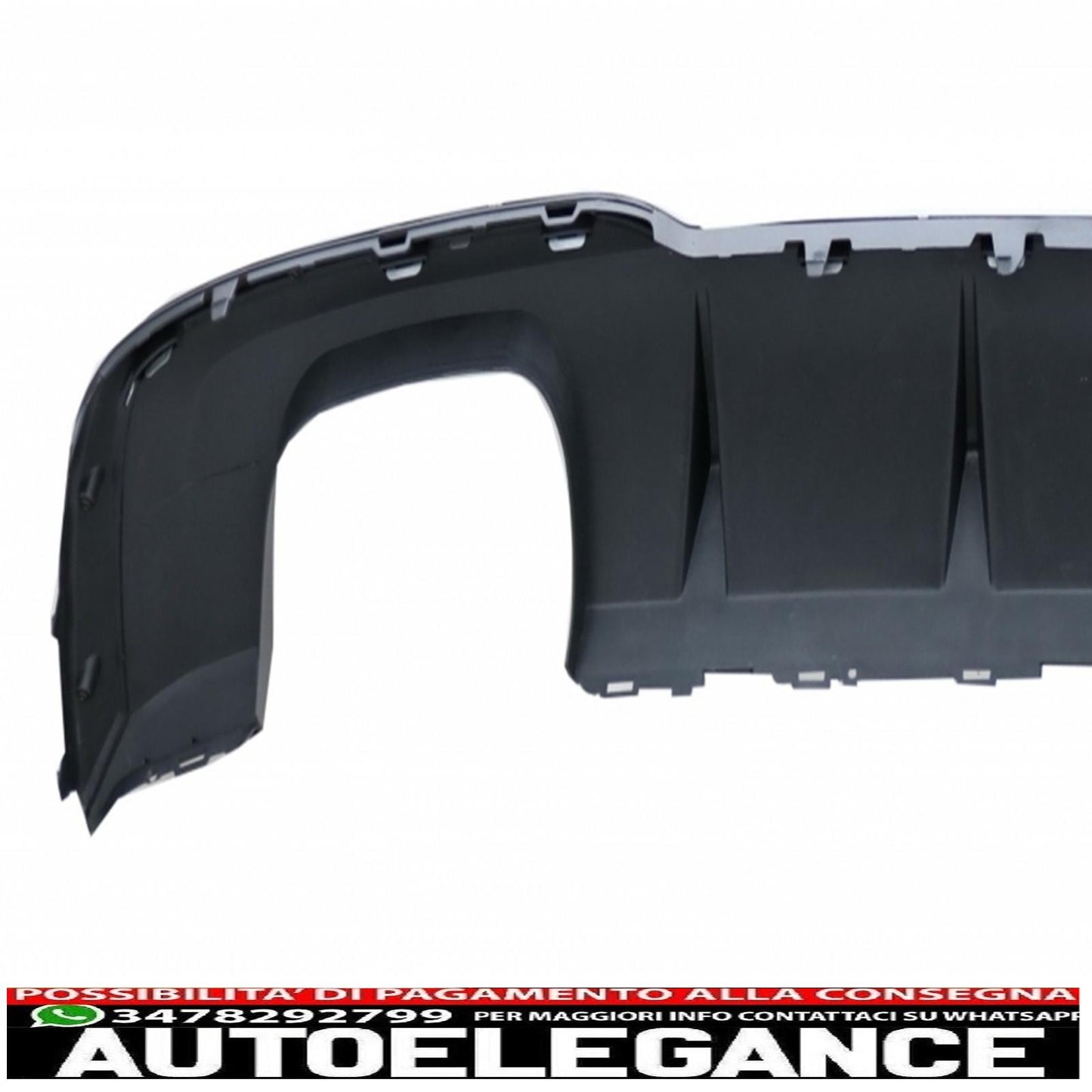 Rear bumper valance diffuser with exhaust tips suitable for audi a3 8v facelift (2016-2019) bumper s-line hatchback sportback s3 design