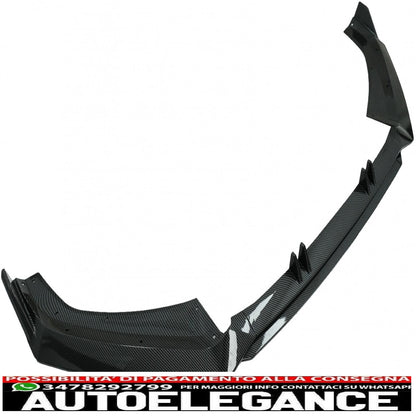 Spoiler aggiuntivo per paraurti anteriore adatto per audi a4 b9 8w s-line (2016-2018) carbon look