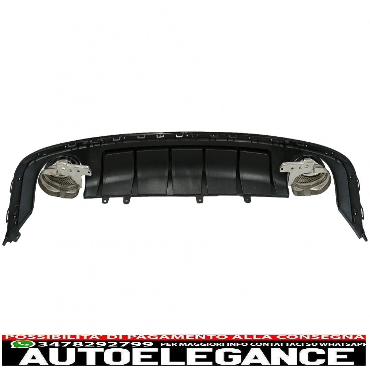Diffusore e terminali di scarico per paraurti posteriore adatti per audi a6 c8 4k avant berlina (2018-up) rs6 design pianoforte nero