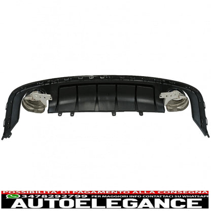 Diffusore e terminali di scarico per paraurti posteriore adatti per audi a6 c8 4k avant berlina (2018-up) rs6 design pianoforte nero