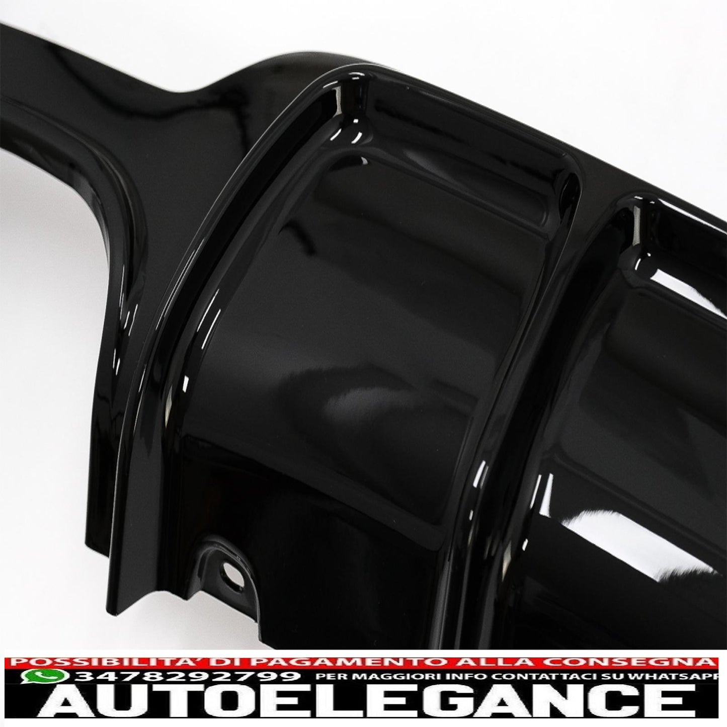 Rear bumper diffuser suitable for bmw 4 series f32 f33 f36 (2013-2019) coupe cabrio m design left double outlet piano black