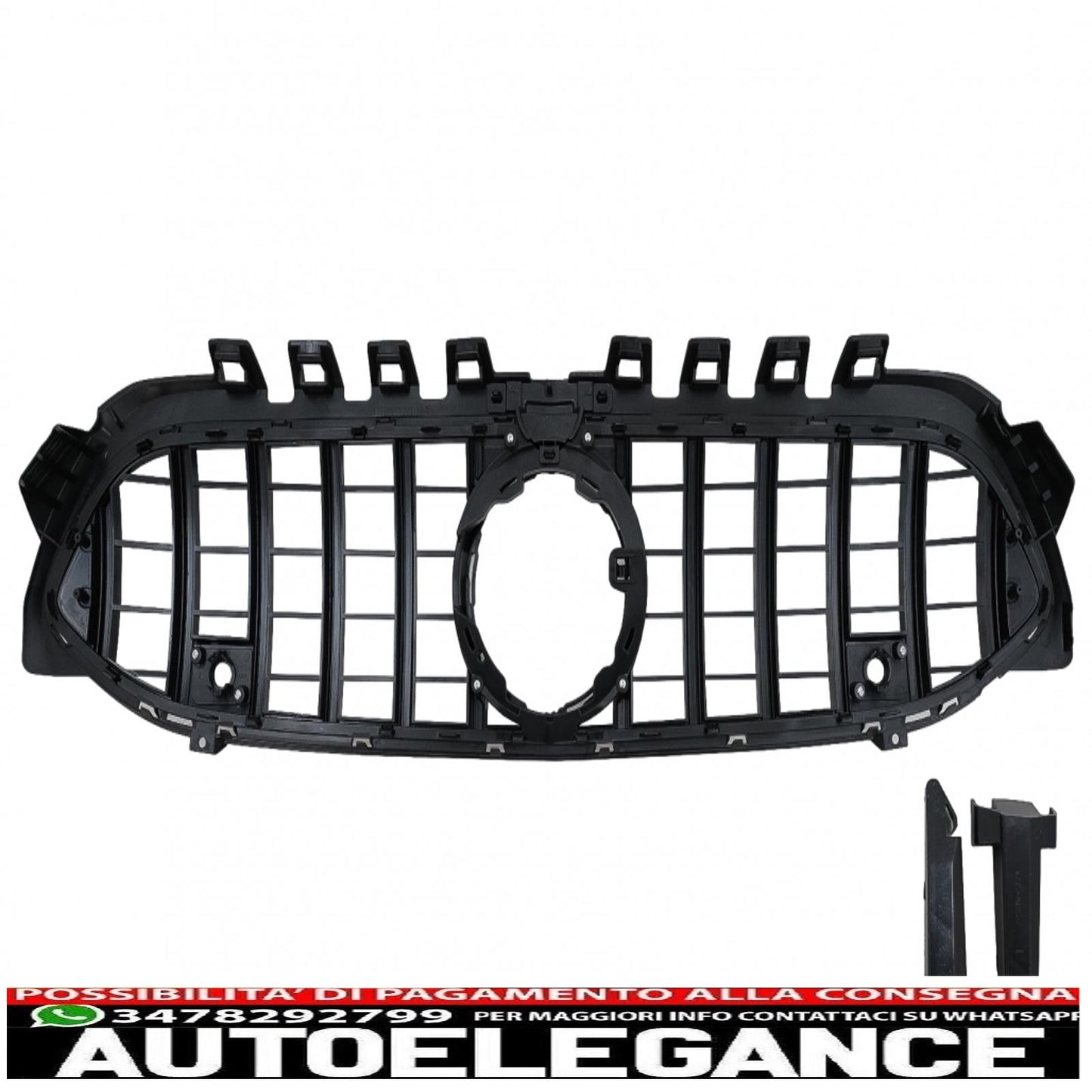 central grille suitable for mercedes a-class w177 hatchback v177 sedan (04.2018-up) gt-r design panamericana black