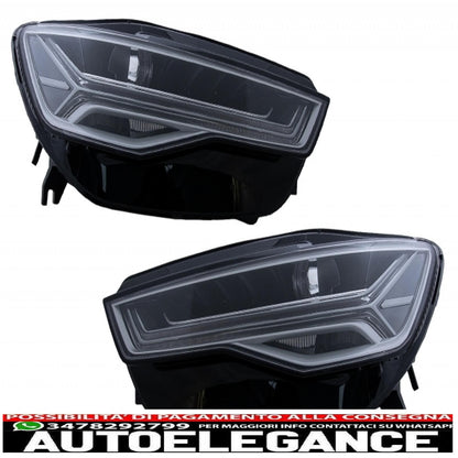 griglia anteriore con fari full led luci di svolta dinamiche sequenziali adatte per audi a6 c7 4g facelift (2015-2018) design a matrice rs6