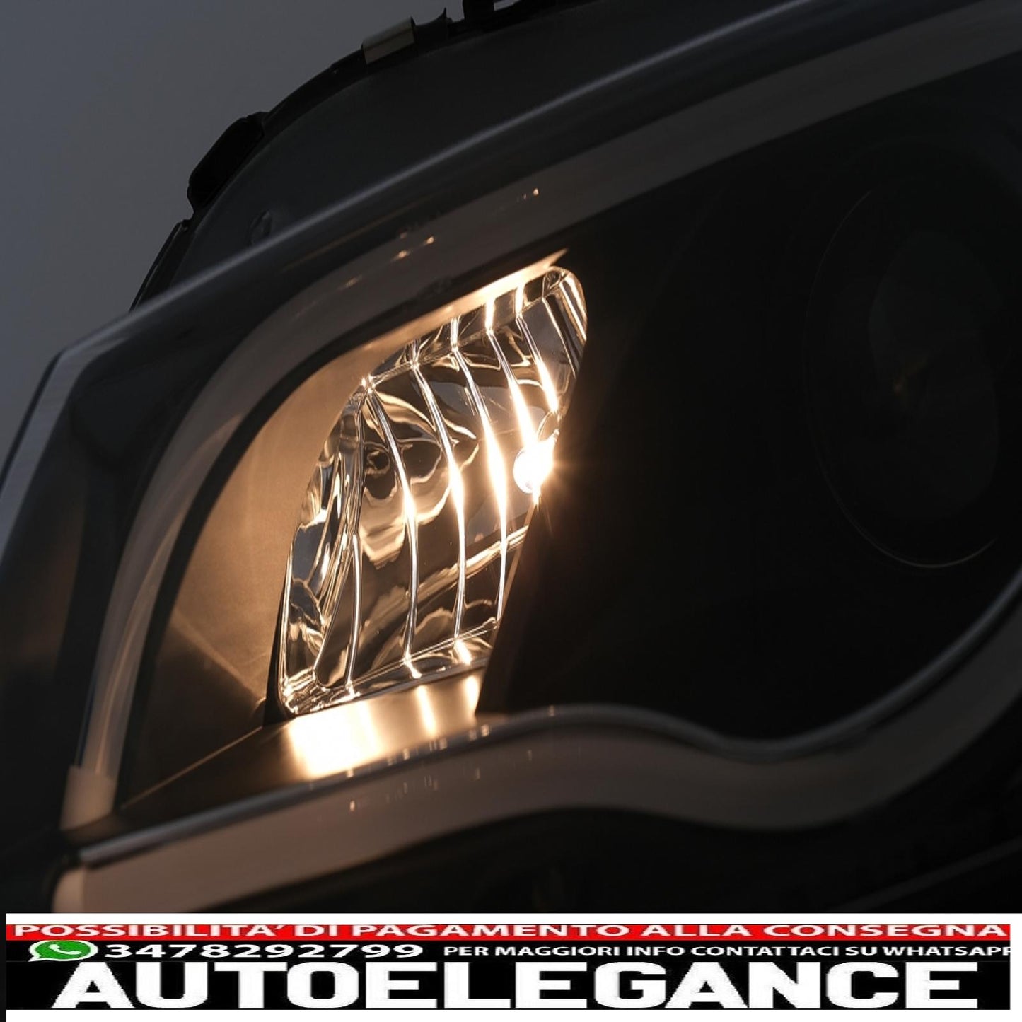 drl led headlights suitable for audi a3 8p (05.2003-03.2008) black 