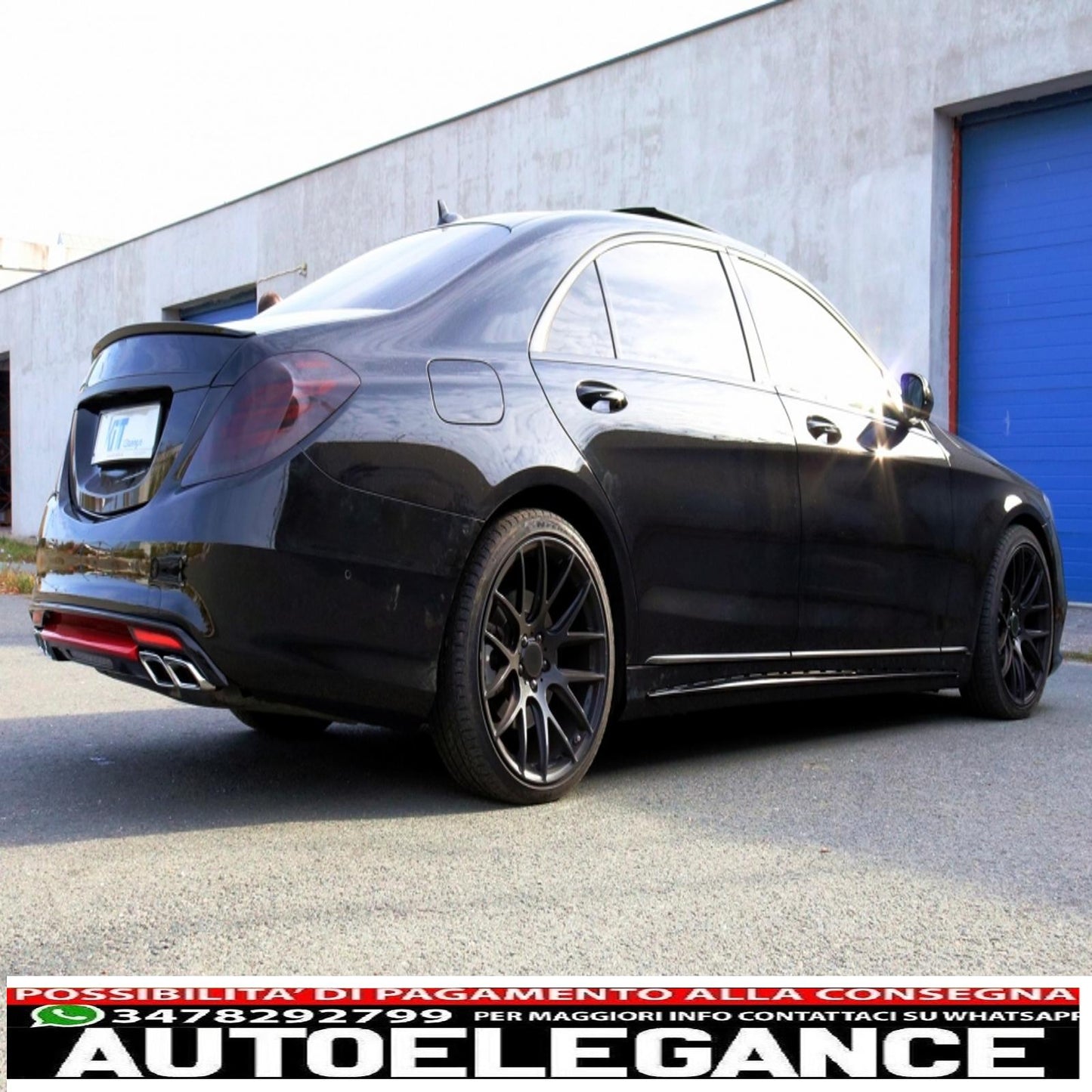 trunk spoiler suitable for mercedes s class w222 (2014-2020) piano black sport rear lip 