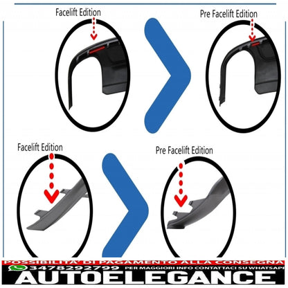 Diffusore d'aria con mantovana per paraurti posteriore adatto per audi a4 b8 facelift limousine/avant (2012-2015) con terminali di scarico terminali di scarico solo design s-line paraurti standard