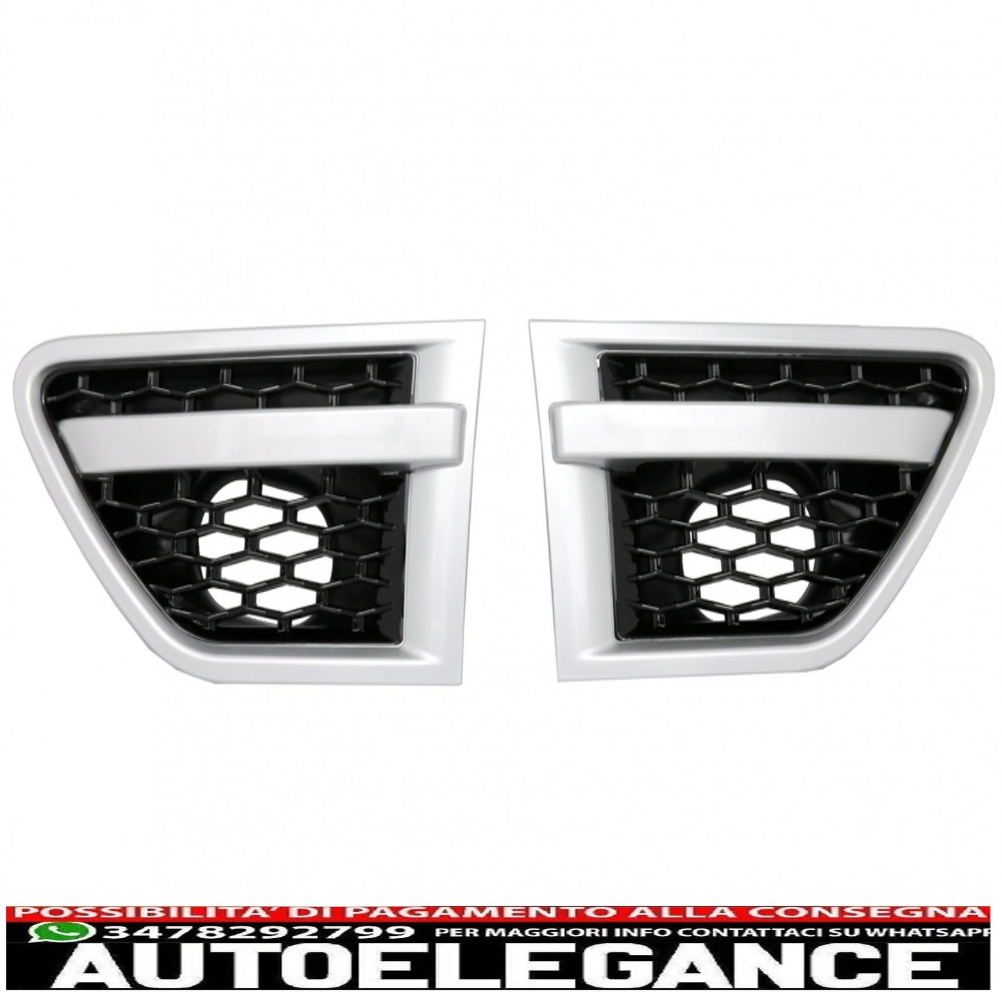 Paraurti anteriore adatto per Land Rover Sport L320 Facelift (2009-2013) con griglia centrale, prese d'aria laterali e parafanghi anteriori dal design autobiografia