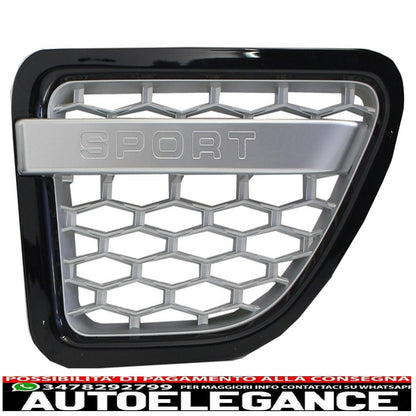 central grille and side vents group suitable for land rover sport l320 (2005-2008) autobiography look black silver edition