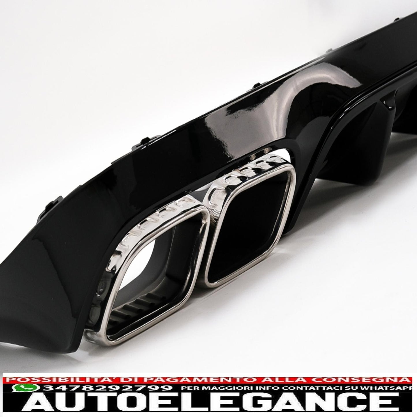 rear diffuser with exhaust tips suitable for mercedes e class c238 a238 amg sport line coupe cabrio (2016-2019) e63 design chrome edition
