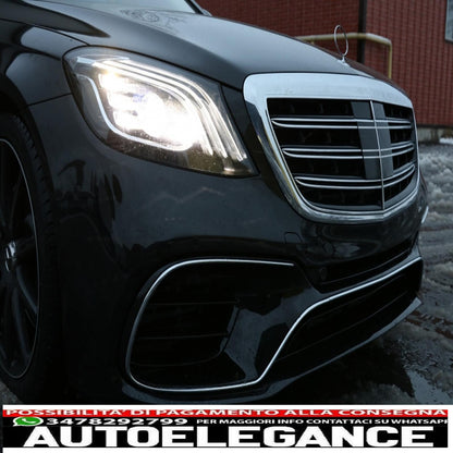 griglia anteriore adatta per mercedes classe s w222 (2014-08.2020) s63 s65 design cromato