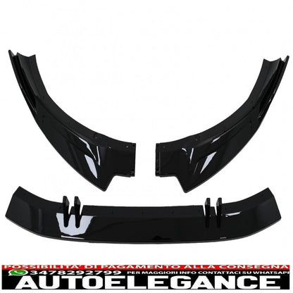 Front bumper additional spoiler suitable for Audi A4 B9 Second Facelift S-Line (2020-up) Piano Black 