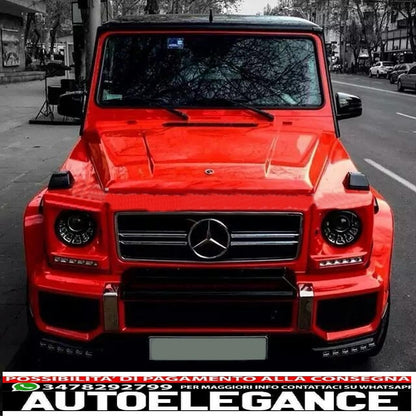 bi-xenon led headlights suitable for mercedes w463 g-class (2005-2017) m square look with dynamic and smooth cornering light 