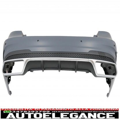 Rear bumper with exhaust tips suitable for mercedes e class w212 facelift (2013-2016) 