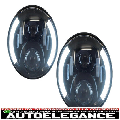 7 Inch Cree LED Headlights Fit for Jeep Wrangler JK (2007-2017) Mercedes G-Class W463 (1989-2017) Land Rover Defender Half Halo Black