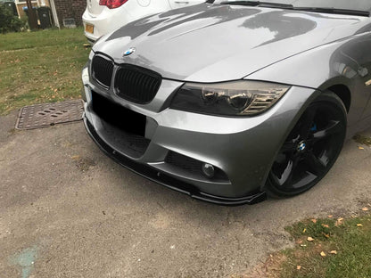 SPLITTER ANTERIORE ADATTO PER BMW SERIE 3 E90 E91 M-SPORT 2008-2011 NERO LUCIDO