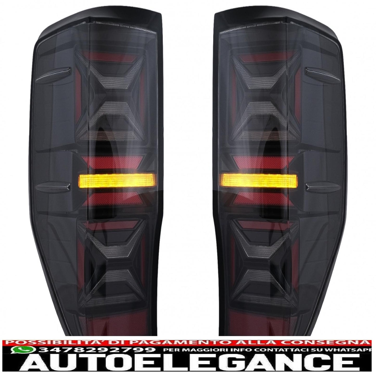 LED rear lights suitable for Ford Ranger (2012-2018) smoked with dynamic sequential direction indicators