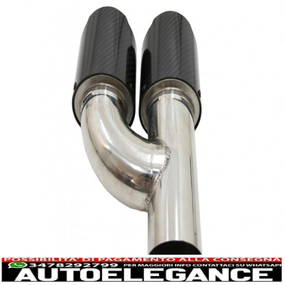 Terminali di scarico in fibra di carbonio effetto lucido, ingresso 6,3 cm