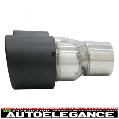 Universal exhaust tip matt carbon fiber tip 5.8cm inlet left side