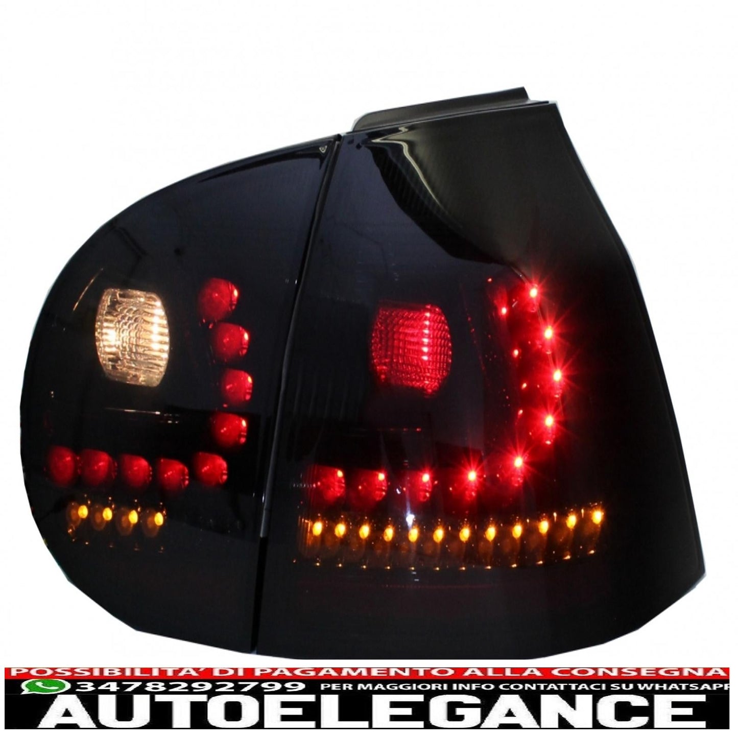litec led rear lights suitable for vw golf 5 v (2004-2009) black/smoke with dynamic sequential turning light