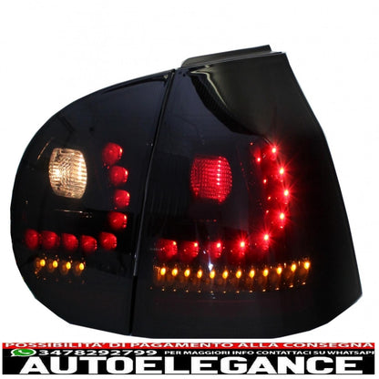 litec led rear lights suitable for vw golf 5 v (2004-2009) black/smoke with dynamic sequential turning light