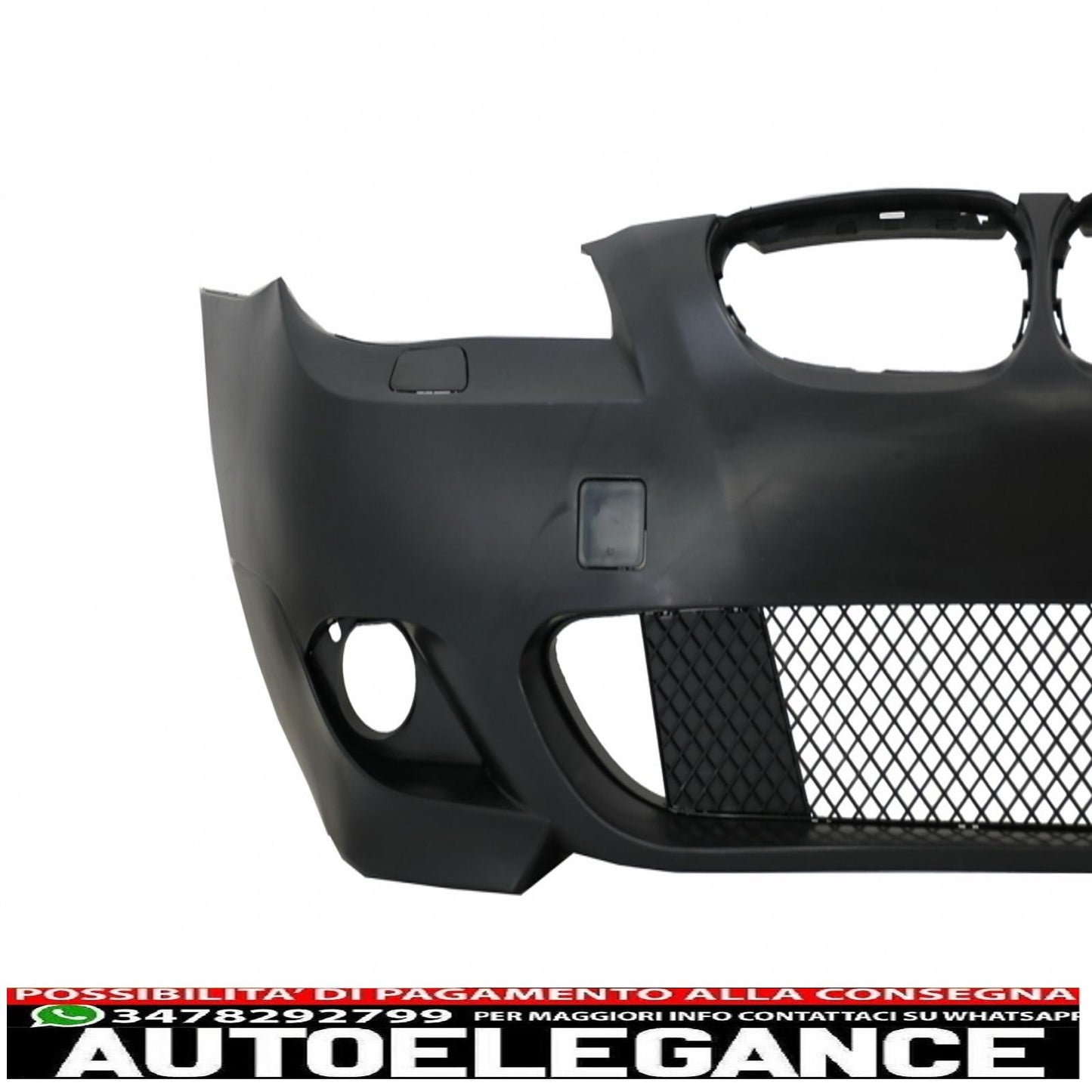 front bumper with central kidney grilles piano black suitable for bmw 5 series e60/e61 2003-2009 m-technik design without fog lights
