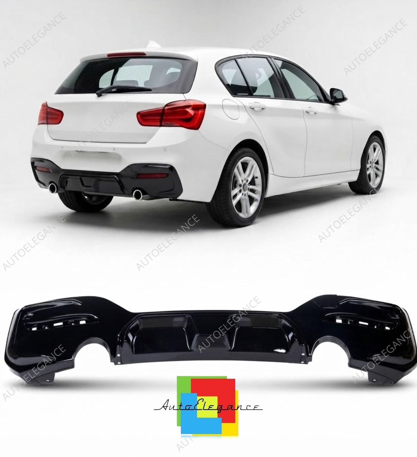 👉Diffusore posteriore lucido nero adatto per BMW Serie 1 F20 F21 2015-2019👈