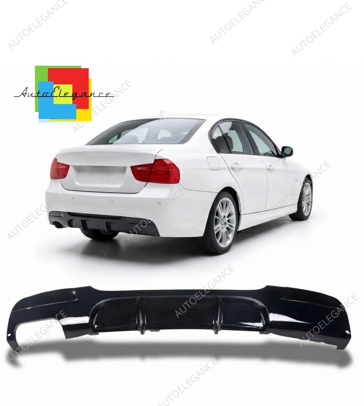 👉Diffusore posteriore lucido nero adatto per BMW Serie 3 E90 E91 2005-2011👈