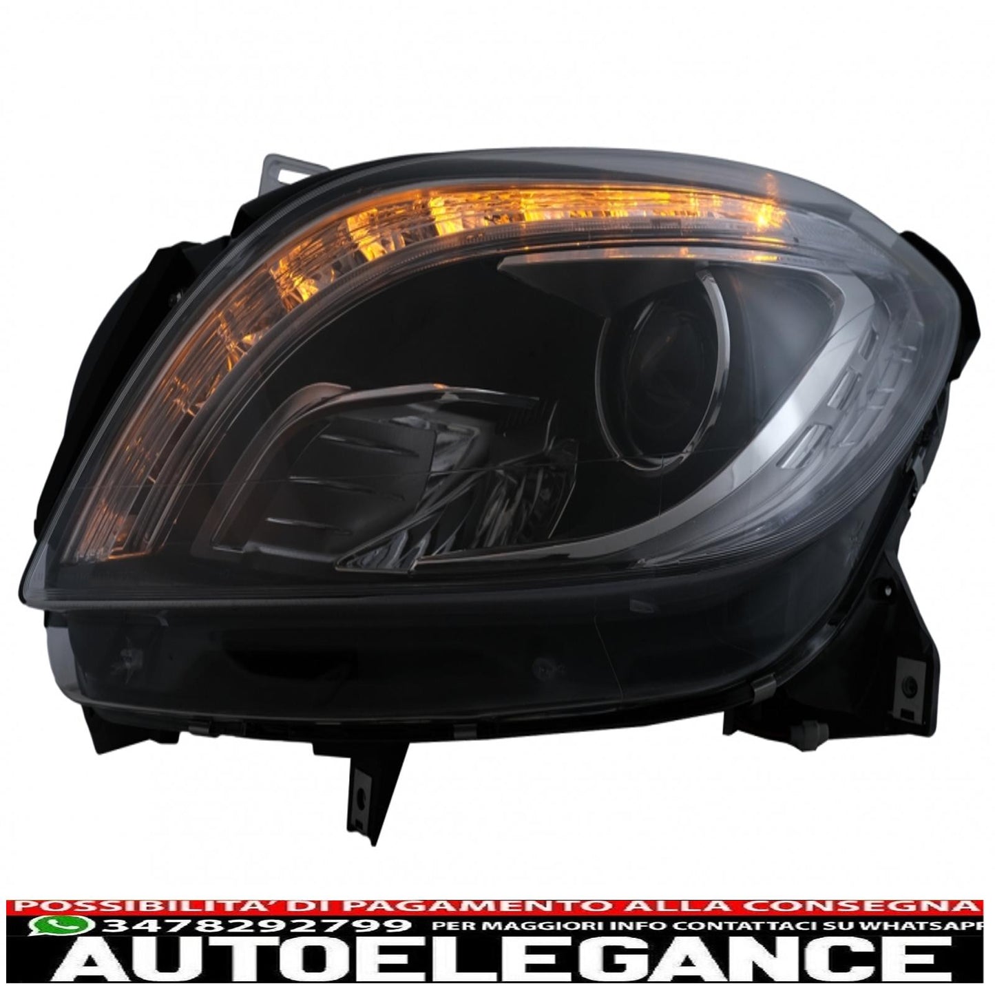 led headlights suitable for mercedes m-class w166 (2012-2015) black 